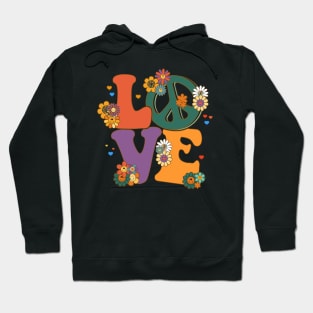 Peace Sign Love 60s 70s Costume Hippie Theme Party Hoodie